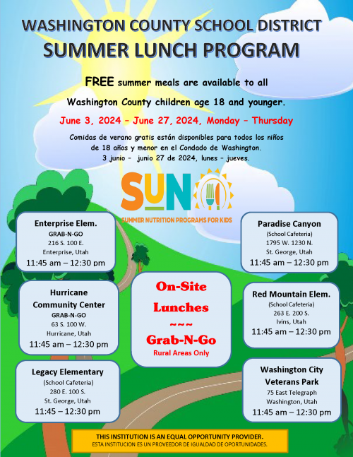 Summer Lunch Program Informational flyer.