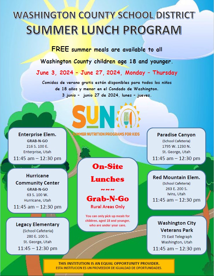 Summer Lunch Program Informational flyer.