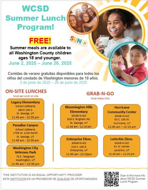 Summer Lunch Program Informational flyer.