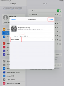 Click More Details and Trust to connect.
