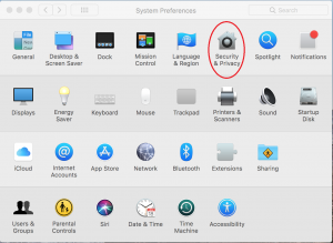 System preference menu.