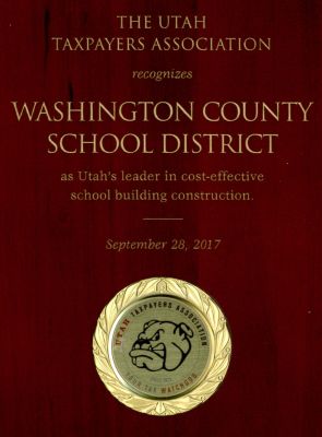 Utah Taxpayers Association recognition award for 2017