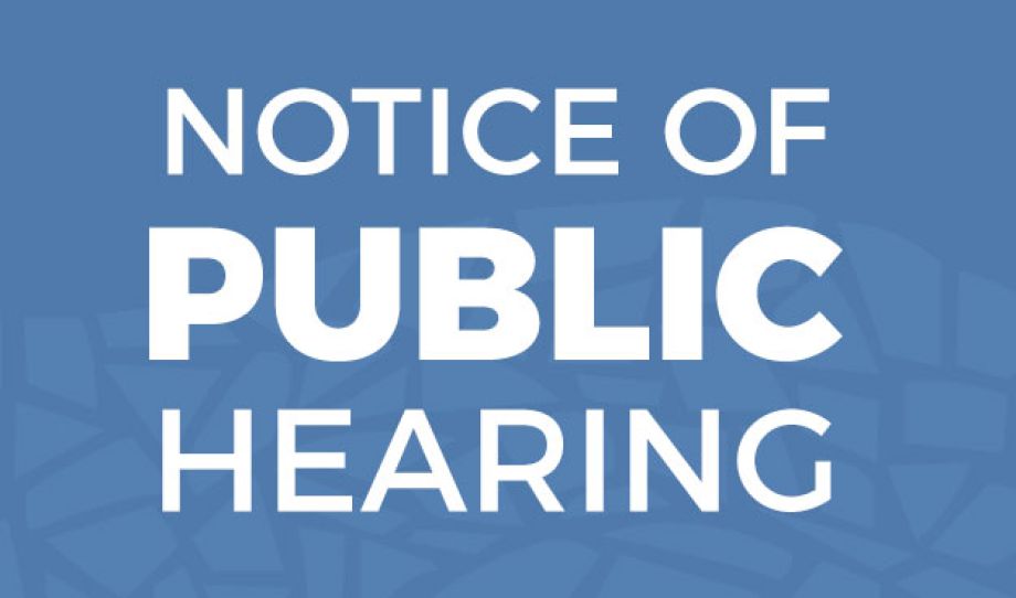 Notice of Public Hearing